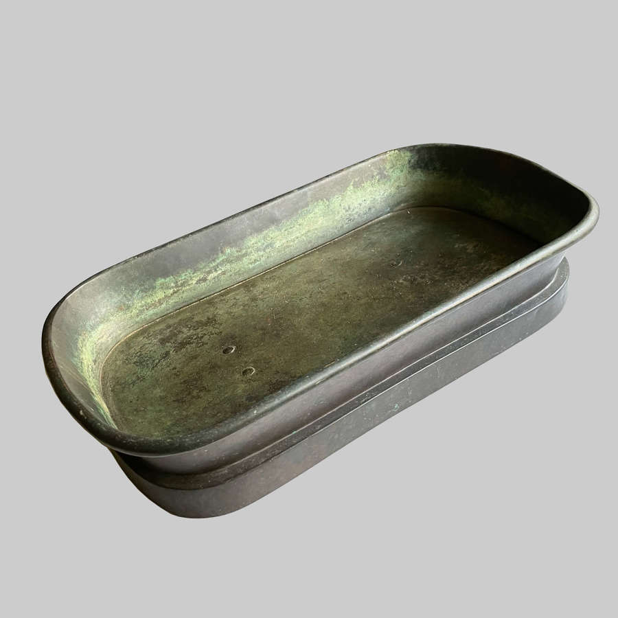 Patinated copper pan